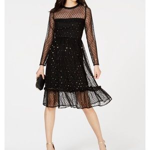 Avec Les Filles A-line dress Black Gold Size 4